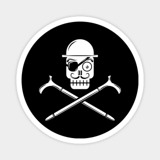 Pirate Skull with Bowler Hat (white) Magnet